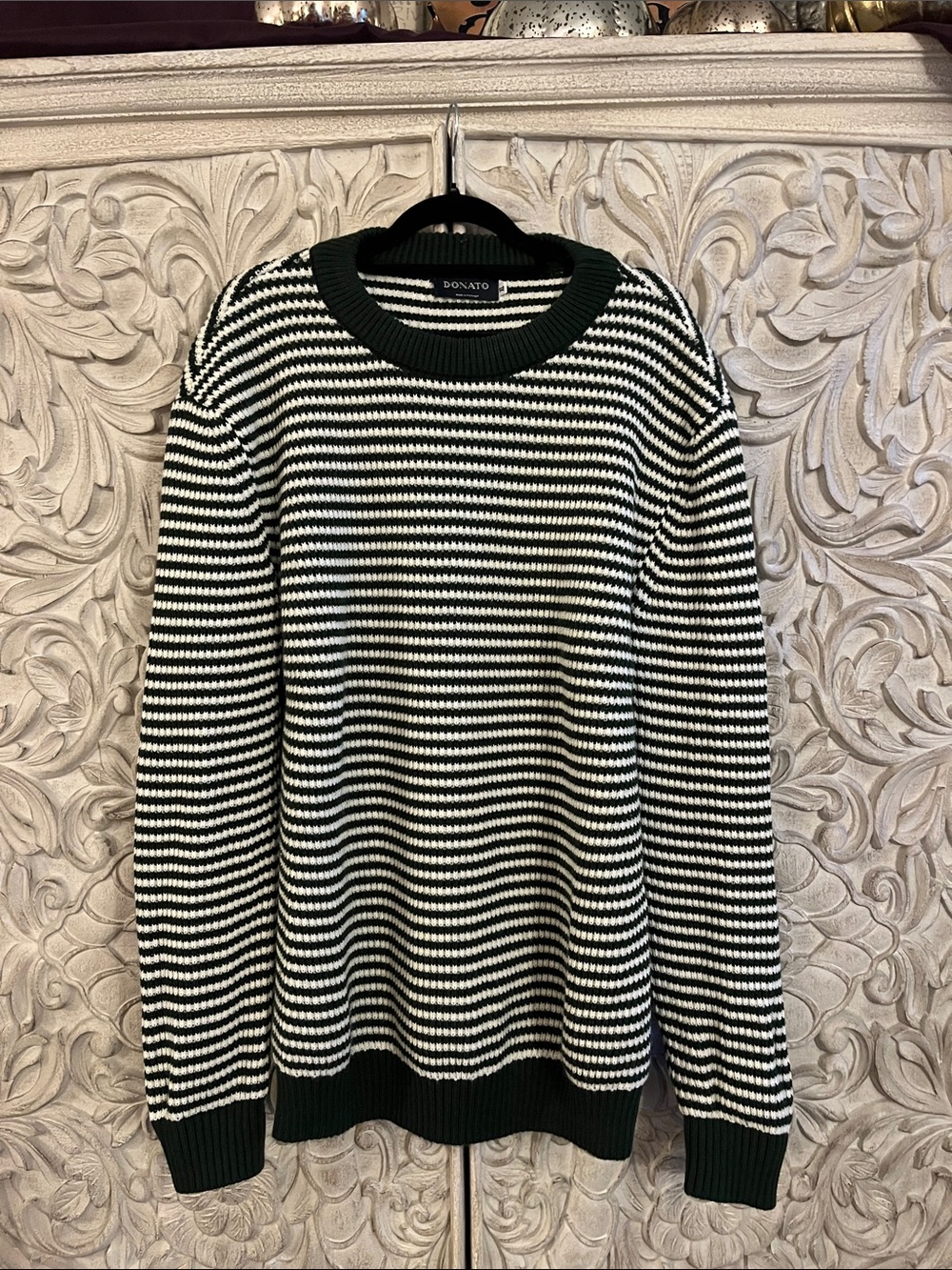 Donato Green and White Stripped Sweater
